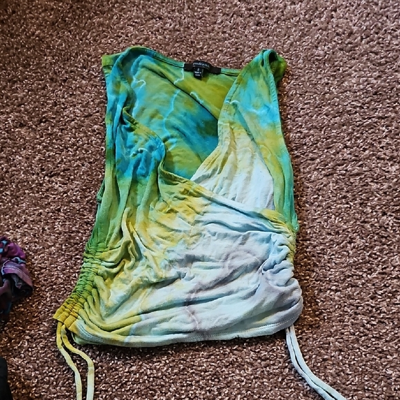 Ambiance Tops - Katya Moon Dyes Cross Tank Sz Small